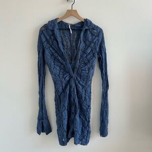 Free People Blue Lace Dress